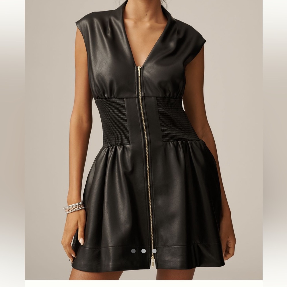 Tommie Faux-Leather Front Zip Mini Dress